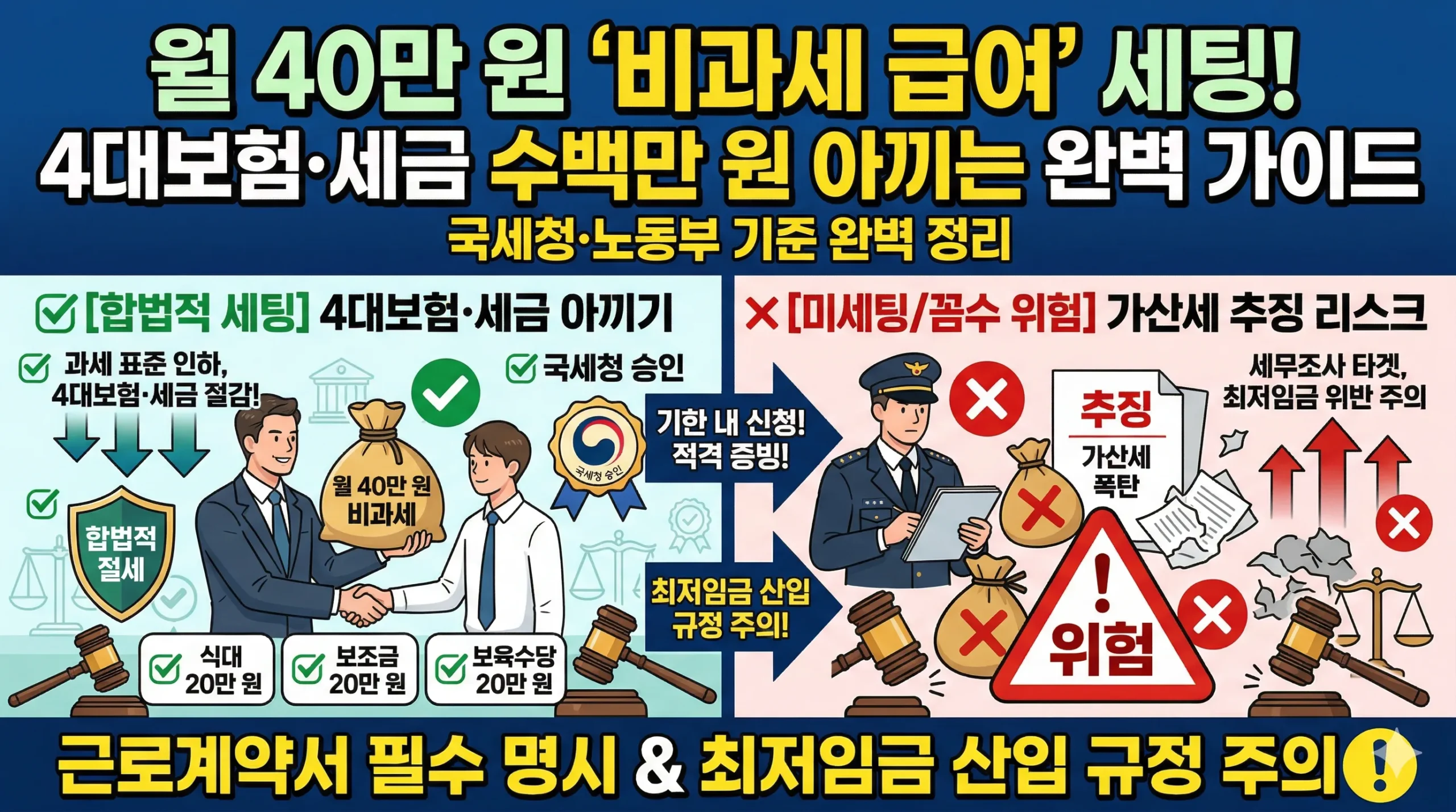 직원 급여 '비과세 항목' 세팅